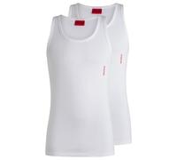 HUGO Canotta in cotone elasticizzato con logo in confezione da due - Style TANK TOP TWIN PACK, 50469778 Bianco S