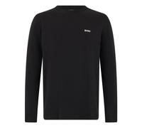 BOSS Maglia a maniche lunghe in cotone elasticizzato con logo a contrasto - Style Tee Long, 50506365 Nero XXL
