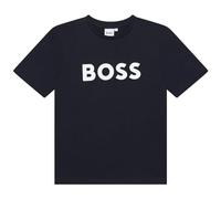 BOSS T-shirt per bambini J25P24/09B04A in jersey 100% cotone con logo a contrasto Blu scuro 4 anni