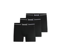 BOSS Three-pack of stretch-cotton boxer briefs with logos - Style BoxerBr 3P Bold, 50510698 Nero L