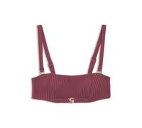 BOSS Top bikini a fascia plissé con monogramma Double B - Style BANDEAU_DOUBLE B, 50561325 Rosso scuro XS
