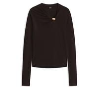 BOSS Top con scollo a V e dettagli in metallo alla scollatura - Style Edonya, 50568618 Marrone XS