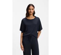 BOSS Top da pigiama in jersey a coste con monogramma Double B - Style SHINY RIB_Top, 50566090 Blu scuro M