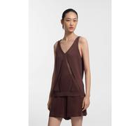 BOSS Top in maglia con lavorazioni miste - Style Fonica, 50557130 Marrone scuro S