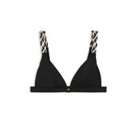 BOSS Top per bikini con spalline intrecciate a righe tipiche del marchio - Style TRIANGLE_BOSS BRAID, 50561291 Nero M