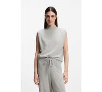 BOSS Top senza maniche in cashmere con toppe sulle spalle - Style Futrani, 50548506 Grigio chiaro XL