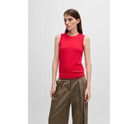 BOSS Top senza maniche in maglia di lana vergine - Style Firani, 50543000 Rosso XS