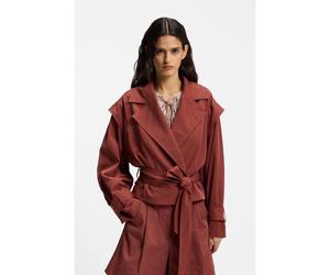 BOSS Trench corto con cintura - Style C_Jophelia, 50556385 Rosso scuro 40