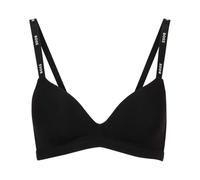 BOSS Bodywear - Reggiseno push Up sfoderato e imbottito nero con spalline con logo XL