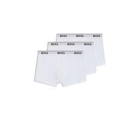 BOSS Boxer Trunk Power confezione da 3 cotone elasticizzato elastico con logo Bianco S Uomo