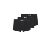 BOSS Trunk 3P ONE - Confezione da 3 boxer da uomo in cotone elasticizzato, Nero , L