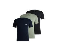 BOSS Magliette intime in cotone con loghi ricamati in confezione da tre - Style TShirtRN 3P Classic, 50517856 Nero / Verde / Blu S