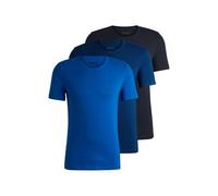BOSS Magliette intime in cotone con loghi ricamati in confezione da tre - Style TShirtRN 3P Classic, 50517856 Blu S