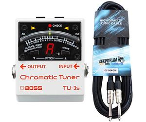 Boss TU-3S - Accordatore cromatico con cavo keepdrum, 3 m