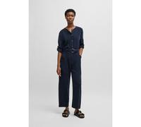 BOSS Tuta jumpsuit con cintura e chiusura con bottoni automatici - Style C_Daiyla-W, 50536843 Blu scuro 38