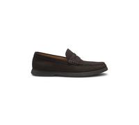 BOSS Mocassini penny in pelle scamosciata con logo - Style Sienne_Loaf_sdpe, 50568763 Marrone scuro 40