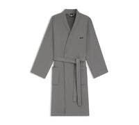 BOSS Vestaglia in cotone con cintura con righe tipiche del marchio - Style BLINEA Beige Bath robe L, KIM-BLINEA Grigio M