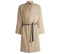 BOSS Vestaglia in cotone con cintura con righe tipiche del marchio - Style BLINEA White Bath robe XL, KIM-BLINEA Beige M