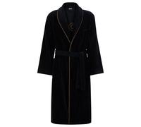BOSS Vestaglia in cotone con profili e logo ricamato - Style TIAGO Denim Bath robe L, KIM-TIAGO Nero XL