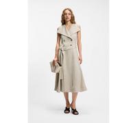 BOSS Vestito doppiopetto a vestaglia in misto lino spigato - Style Datrena1, 50558551 Beige chiaro 44