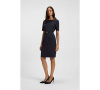 BOSS Vestito in lana vergine con cintura con dettagli in metallo - Style Daleah, 50490041 Blu scuro 40