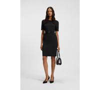 BOSS Vestito in lana vergine con cintura con dettagli in metallo - Style Daleah, 50490041 Nero 42
