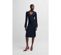 BOSS Vestito incrociato in jersey lucido a coste - Style Ellarie, 50532044 Blu scuro S