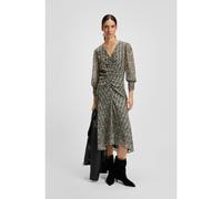 BOSS Vestito midi in seersucker stampato con dettagli arricciati - Style C_DERODEO, 50544051 Grigio a motivi 40