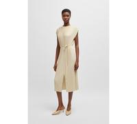 BOSS Vestito senza maniche con cintura in tessuto plissé lucido - Style Emaura, 50521881 Beige chiaro XL