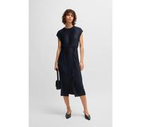 BOSS Vestito senza maniche con cintura in tessuto plissé lucido - Style Emaura, 50521881 Blu scuro M