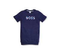 BOSS Vestito stile T-shirt per bambine in french terry con logo 3D - Style J12208/86806A, J12208 Blu scuro 114