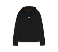 BOSS Orange - Felpa nera con logo piccolo sul petto e cappuccio-Nero XL