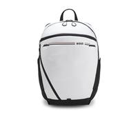 BOSS Zaino in tessuto strutturato con logo e righe tipiche del marchio - Style Stenson T_Backpack, 50567733 Bianco pz.