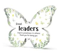 Bosses Day Regali per le donne, 12,7 x 9,5 x 1,3 cm, farfalla in acrilico, decorazione per compleanno, pensionamento, partenza per andare via, giorno del boss, Natale, per donne leader manager