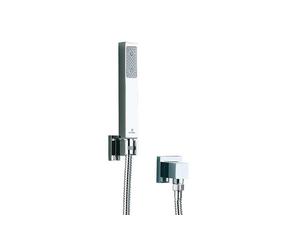 BOSSINI - CUBE kit supporto fisso con presa acqua, duplex e flessibile a scelta - C50001/C50008 : Flessibile - Flessibile ottone doppia aggraffatura - A03045