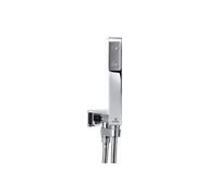 BOSSINI - CUBE kit supporto orientabile con presa acqua, duplex e flessibile a scelta - C13022/C13020 : Flessibile - Flessibile ottone doppia aggraffatura - A03045