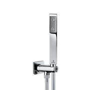 Bossini Cube set doccia con presa d'acqua e supporto, 1 tipo di getto, CB4003C00030004, Cube cromo [Rubinetteria Bagno > Set Doccia]