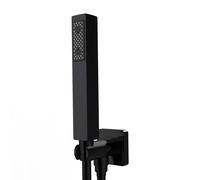 Bossini Cube set doccia con presa d'acqua e supporto, 1 tipo di getto, CB4003C00073004, Cube nero opaco [Rubinetteria Bagno > Set Doccia]