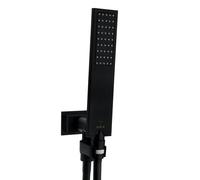 Bossini Flat One set doccia con presa d'acqua e supporto, 1 tipo di getto, C13011C00073004, Flat One nero opaco [Rubinetteria Bagno > Set Doccia]