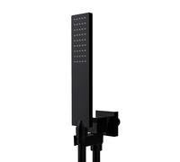 Bossini Flat One set doccia con presa d'acqua e supporto, 1 tipo di getto, C55023C00073004, Flat One nero opaco [Rubinetteria Bagno > Set Doccia]