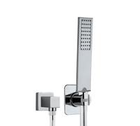 Bossini Flat One set doccia con presa d'acqua e supporto, 1 tipo di getto, CA3003C00030004, Flat One cromo [Rubinetteria Bagno > Set Doccia]