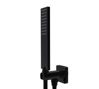 Bossini Flat One set doccia con presa d'acqua e supporto, 1 tipo di getto, CB4006C00073004, Flat One nero opaco [Rubinetteria Bagno > Set Doccia]