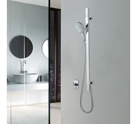 Bossini Flat set doccia con asta saliscendi, 3 tipi di getto, D48002300030013, Flat cromo [Rubinetteria Bagno > Set Doccia]