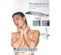 BOSSINI SET SOFFIONE INOX CASCATA MANHATTAN 2 E DOCCETTA COMPLETA FLAT ONE