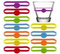 BOSSTER Marcatori di Vino Bevande 12 Pezzi Pennarelli per Bevande Riutilizzabili Multicolore Marcatori per Bevande in Silicone per Casa Bar Festa di Cocktail
