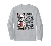 Bossy Bulldog francese amante del caffè | Divertente mamma Frenchie Maglia a Manica