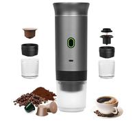Bostar Macchina da caffè portatile, 3 in 1 macchina da caffè espresso elettrica portatile riscaldamento rapido caffettiera per campeggio viaggio compatibile con capsule piccole grandi caffè macinato