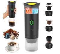 Bostar Macchina da Caffè Portatile, 3 in 1 Macchina da Caffè Espresso Portatile Riscaldamento Rapido Caffettiera per Campeggio Viaggio con Capsule Piccole Grandi Caffè Macinato