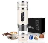 Bostar Macchina da caffè portatile con montalatte 3 in 1 Elettrico Portatile Express Ricaricabile Macchina da caffè Espresso per Capsule Piccole o Grandi e Caffè Macinato per Ufficio Viaggio Campeggio