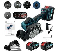 Bostar Mini Sega Circolare e Smerigliatrice Angolare a Batteria 76mm, compatibile con Makita 18V LXT - Motore Brushless, 2 Velocità (8000-12000 rpm), Profondità Taglio 0-20mm, Con 2 Batterie 3.0Ah